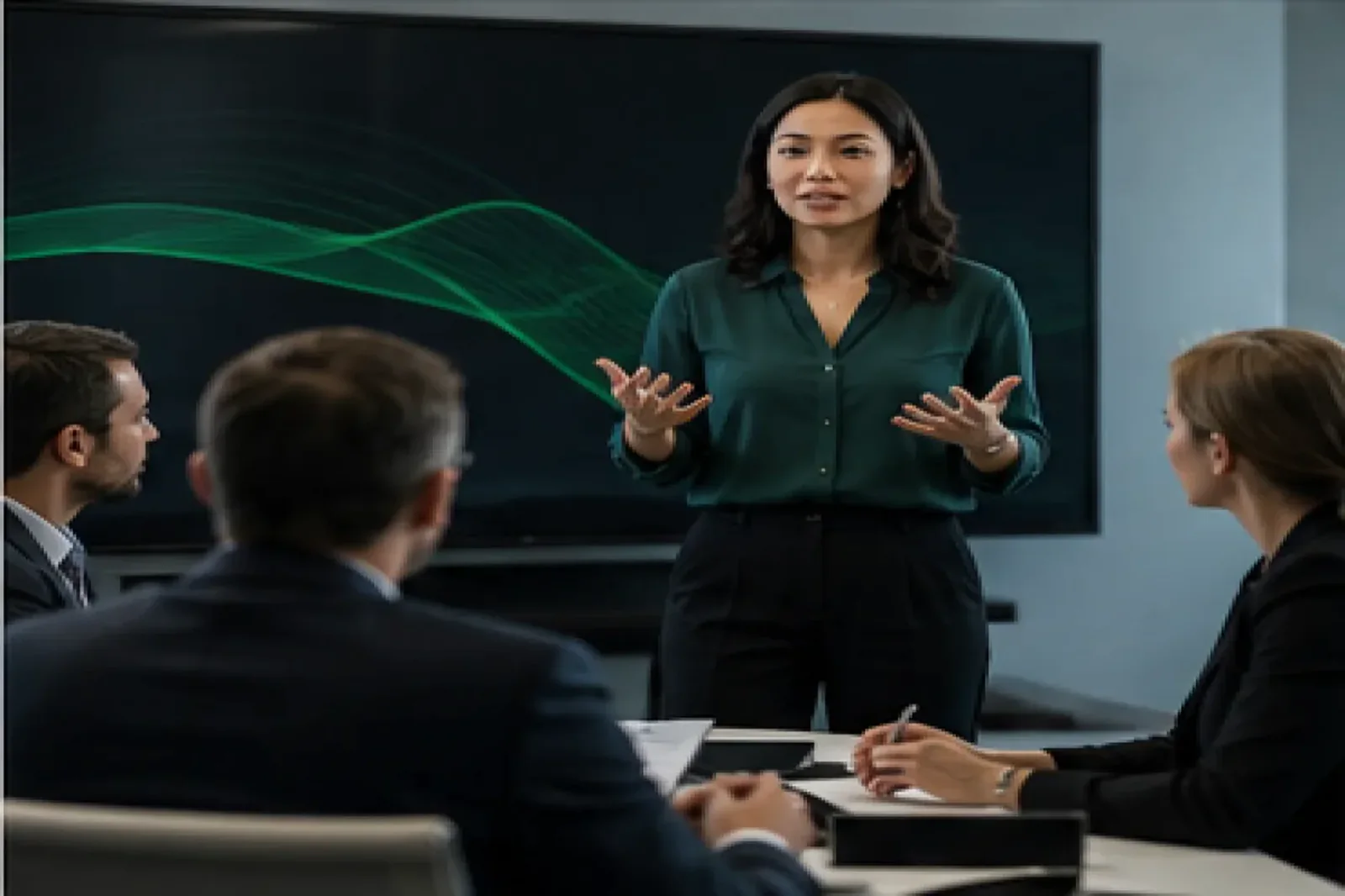 Direct-hire marketing leader presenting strategy