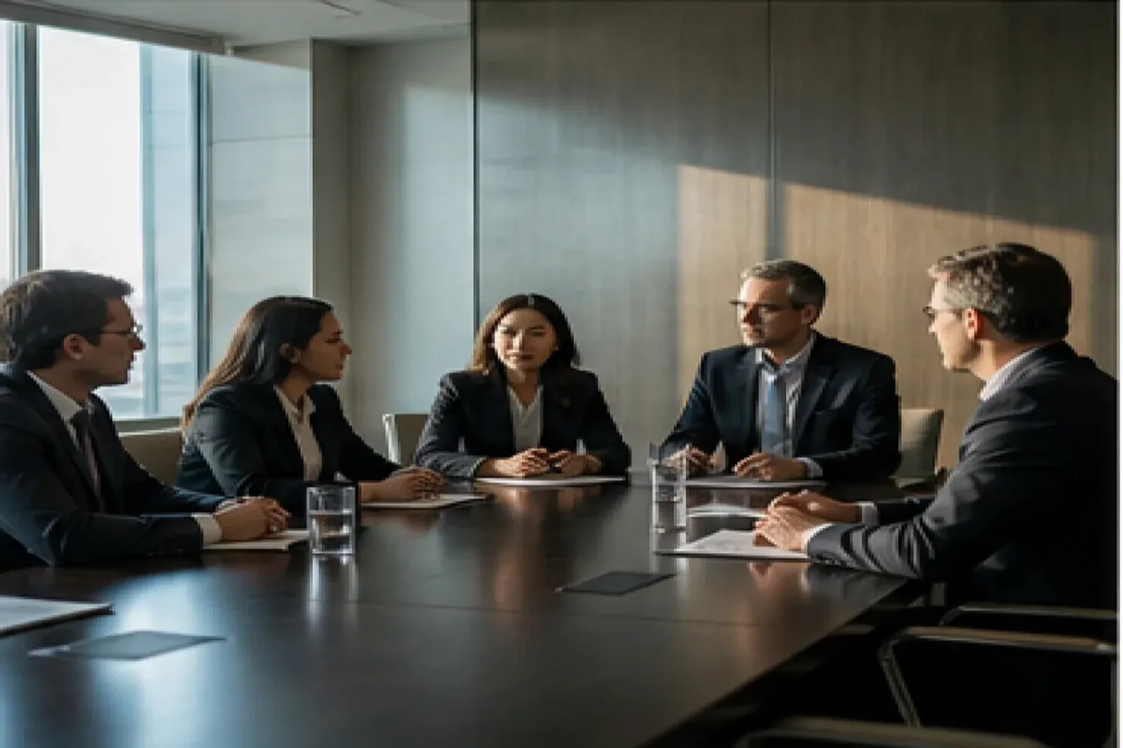 Legal leadership search committee evaluating candidates