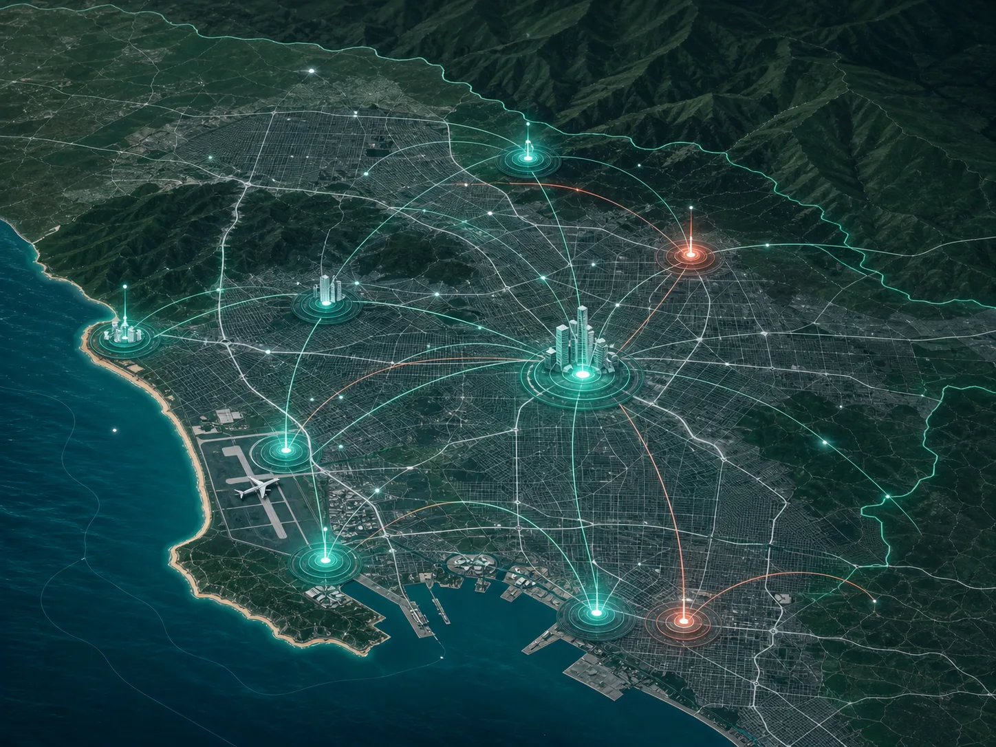 Technology-forward map of the Greater Los Angeles talent network